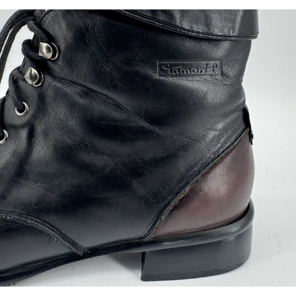 TAMARIS Boots Women's Size US Size 7.5 Leather Short Lace Up Witchy Gothic - Picture 3 of 11